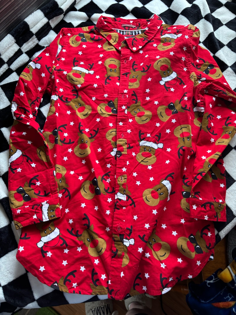Boys 12 button up Christmas shirt